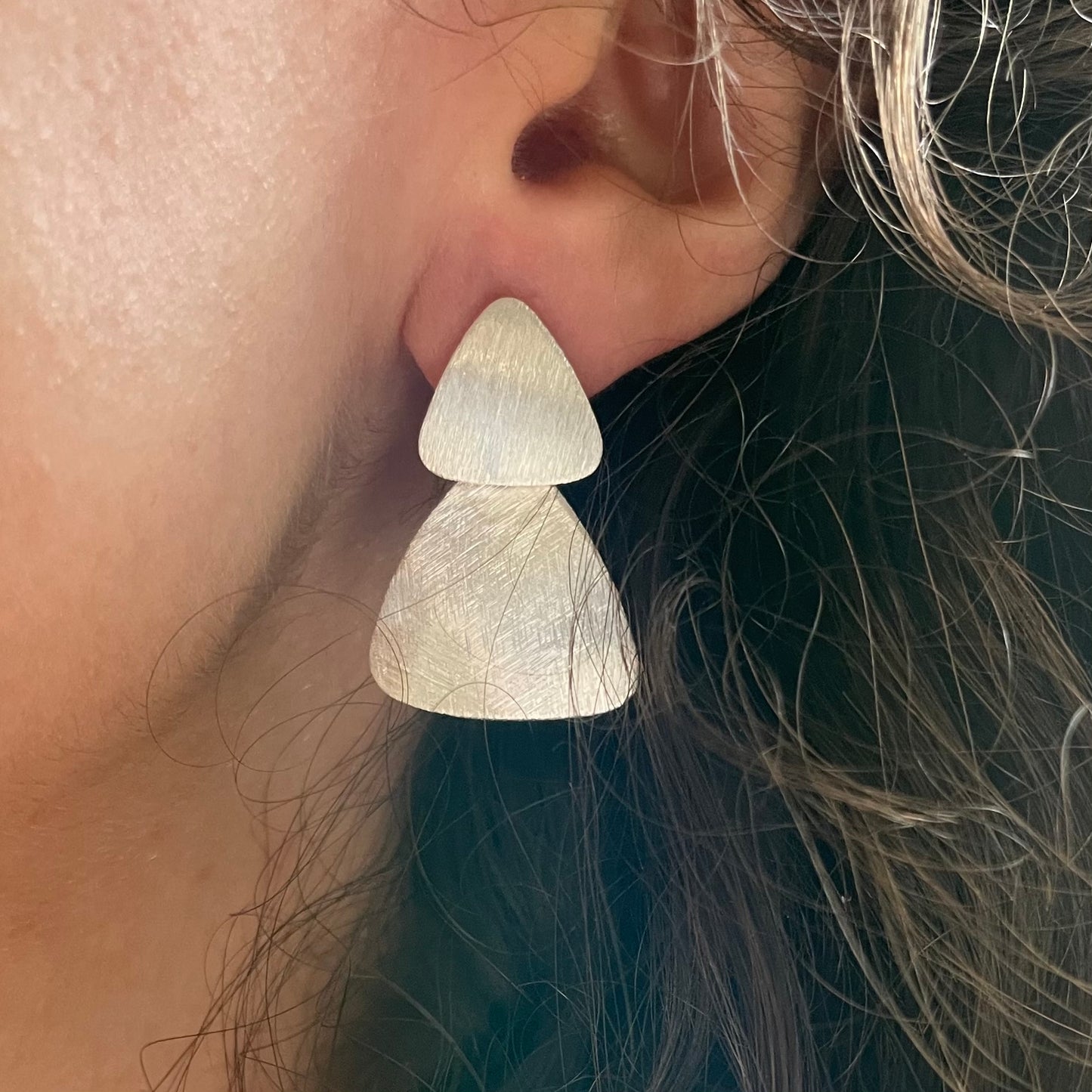 Orecchini satinati Argento e oro