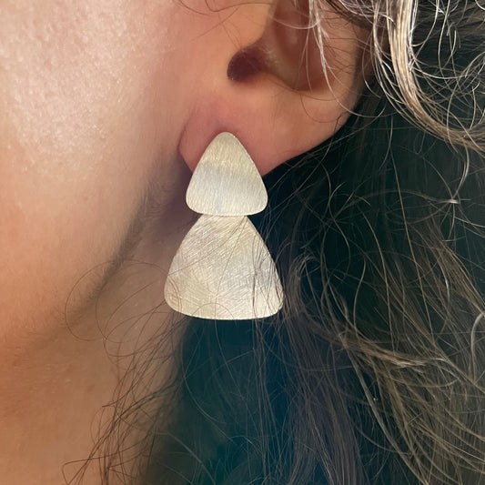 Orecchini satinati Argento e oro